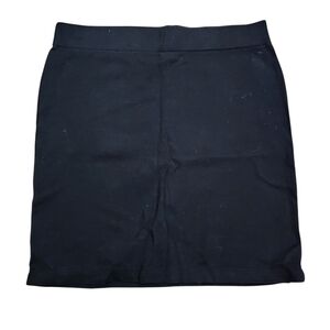 Madewell Large Knit Mini Skirt Pull On Cotton Nylon Stretch Black